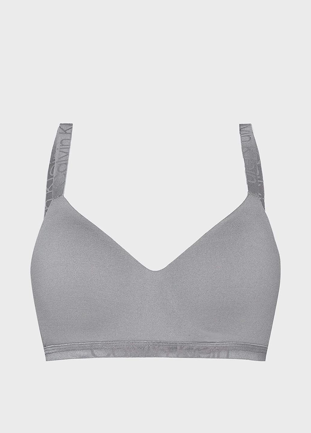 Серый бралетт бюстгальтер Calvin Klein Underwear с косточками полиамид, полиэстер