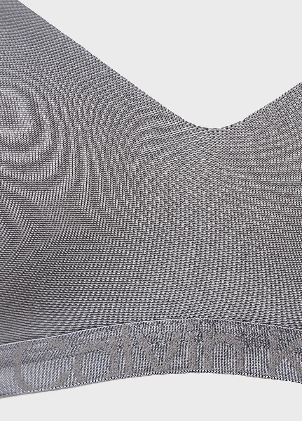 Серый бралетт бюстгальтер Calvin Klein Underwear с косточками полиамид, полиэстер