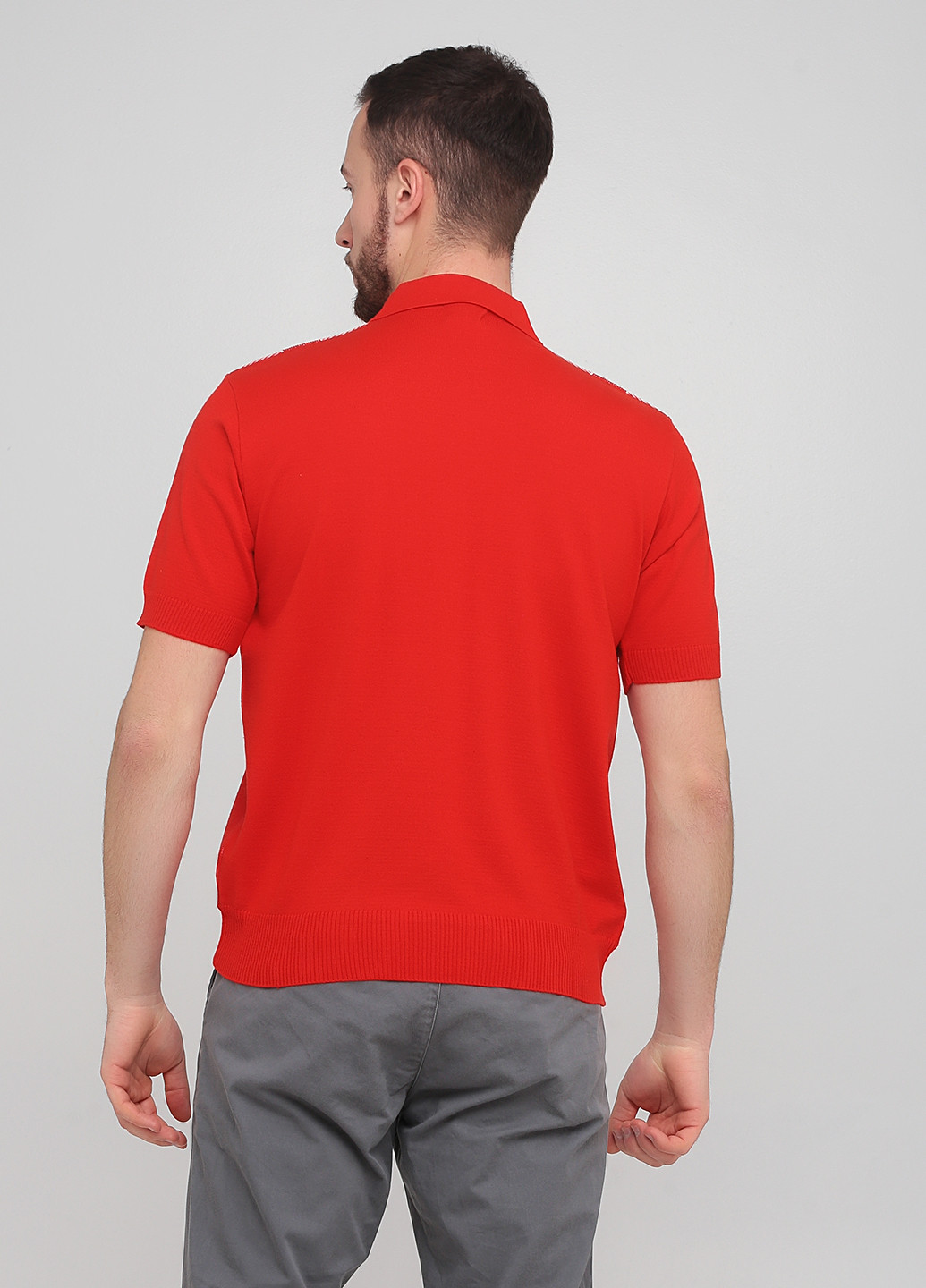 Красная футболка-поло для мужчин Doxman с геометрическим узором