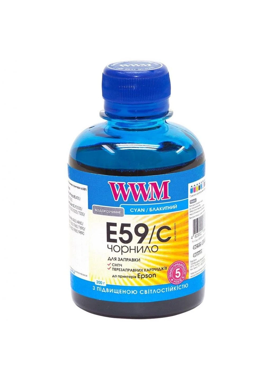 Чернила WWM (E59/C) Barva EPSON StPro 7700/9700/R2400 200г Cyan (247484684)
