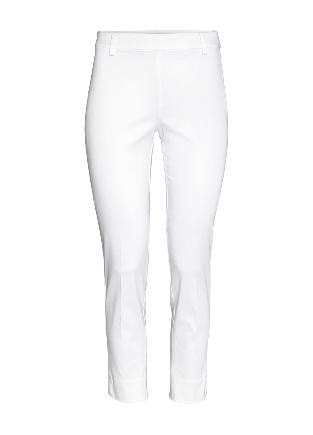 Белые кэжуал летние укороченные брюки H&M