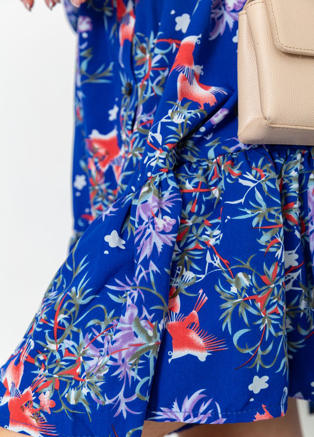 Синее кэжуал платье рубашка Ager с цветочным принтом