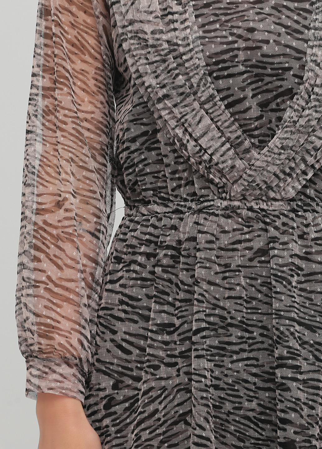 Темно-серое кэжуал платье клеш Reserved с животным (анималистичным) принтом