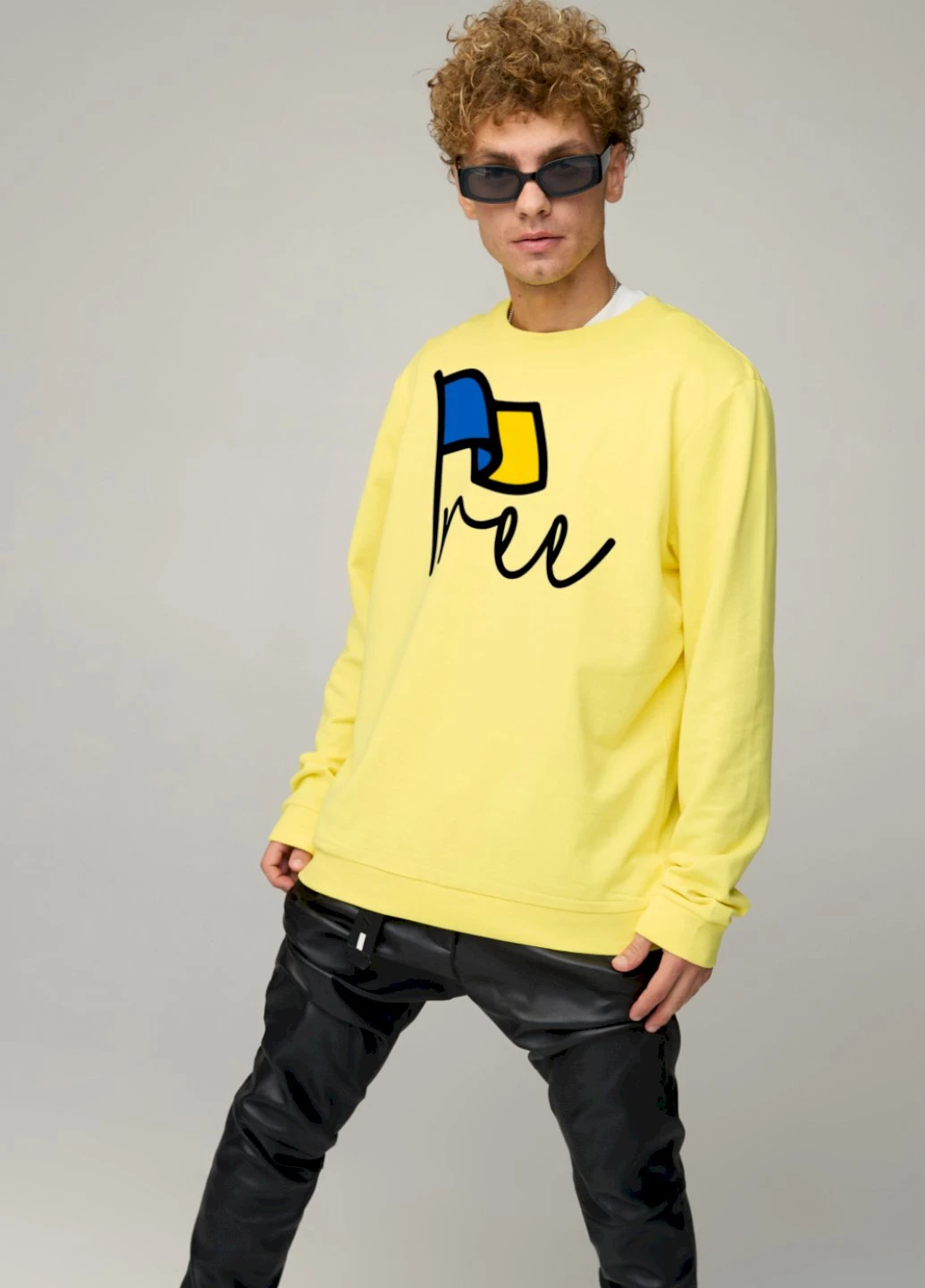 Жовтий свитшот мужской oversize /no flis/ YAPPI малюнок (254557757)
