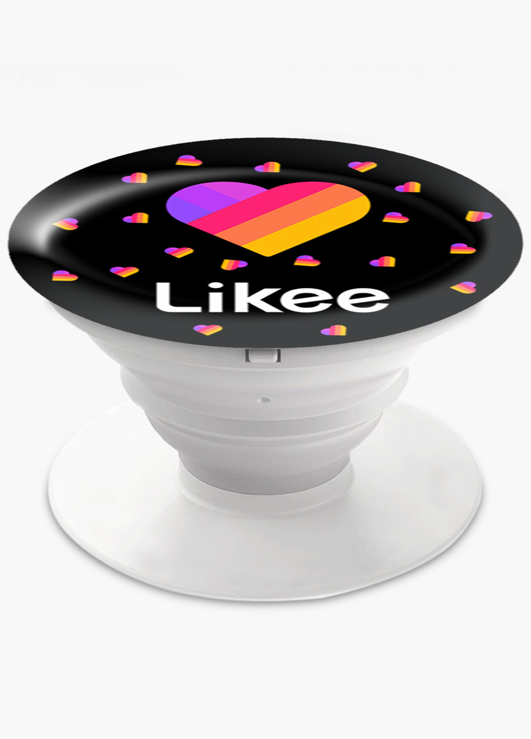 Попсокет (Popsockets) тримач для смартфону Лайк (Likee) (8754-1054) Чорний MobiPrint (216748466)