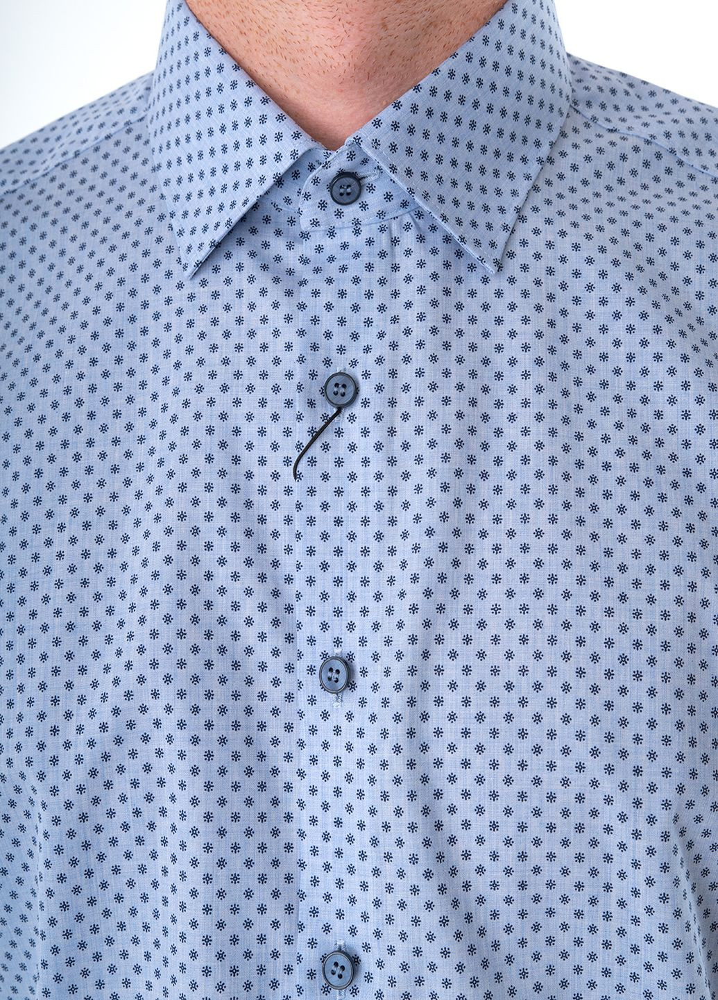 Голубой рубашка однотонная Olymp