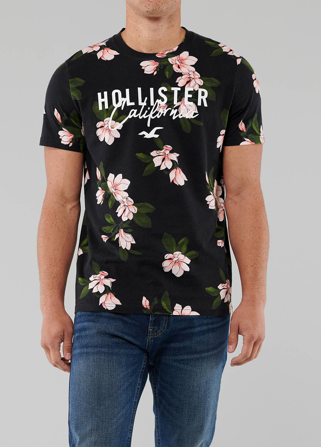Черная футболка Hollister
