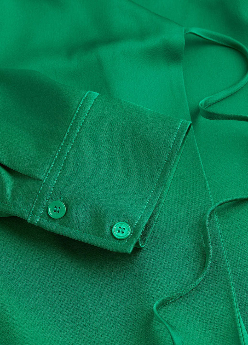 Зеленое кэжуал платье рубашка, на запах H&M однотонное