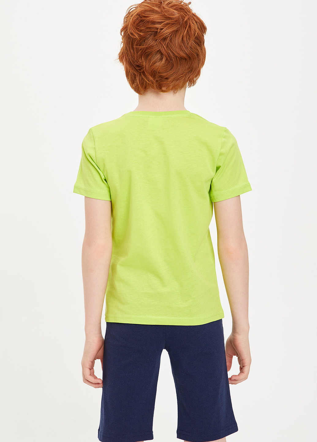 Салатовий демісезонний піжама(футболка, шотри) DeFacto