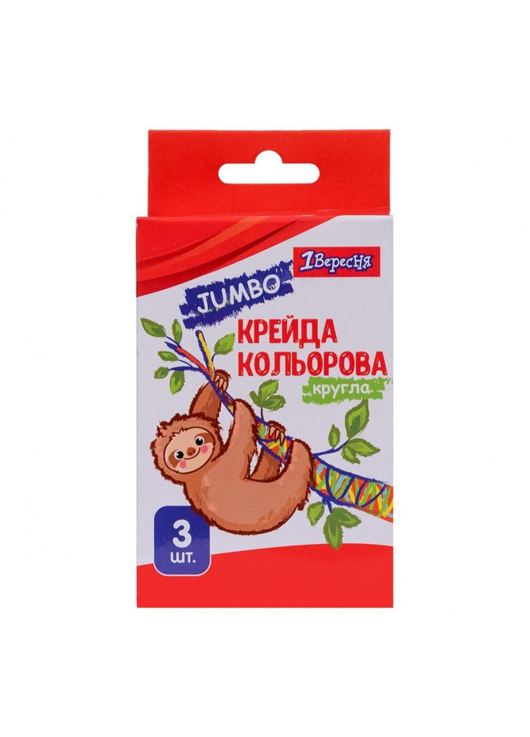 Мел 1 вересня цветной 3 шт. JUMBO "Zoo Land" (400439) 1 Вересня (254070008)
