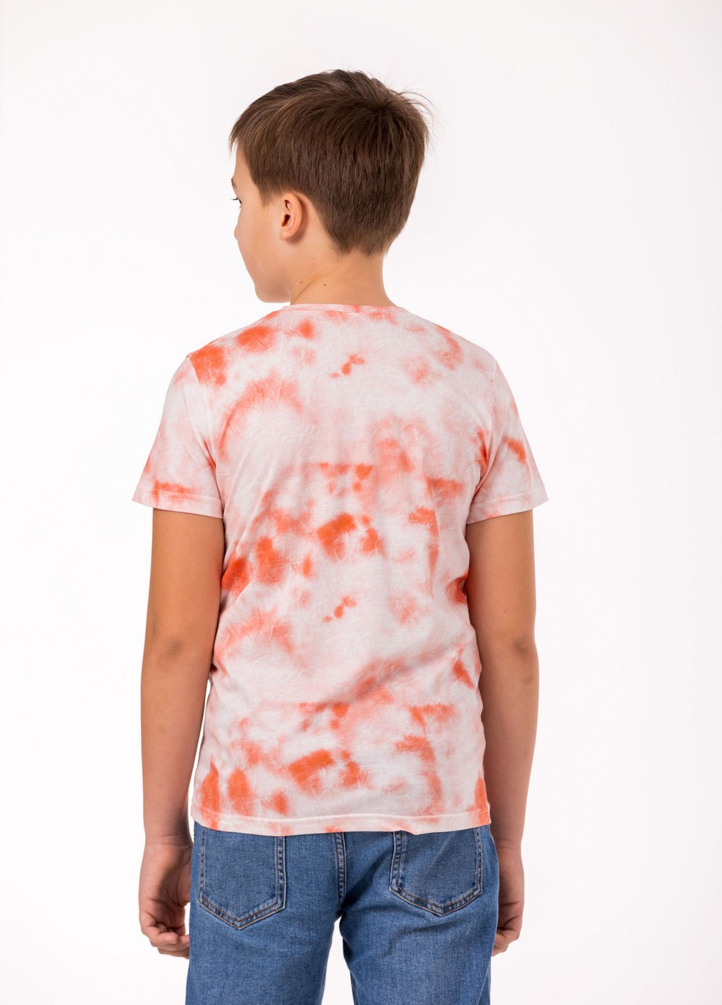 Коралова демісезонна футболка дитяча тай-дай Наталюкс 45-3313