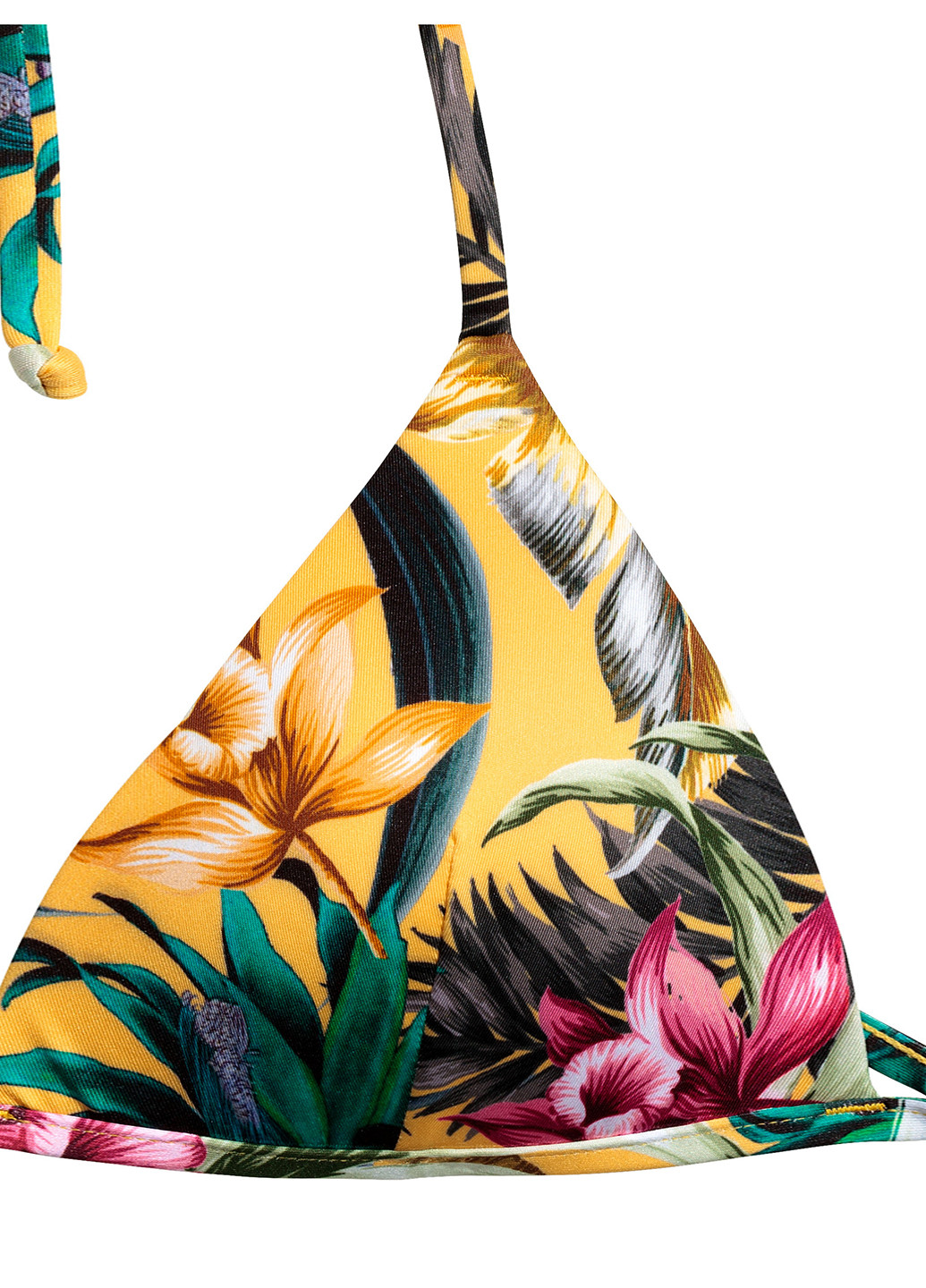 Купальный лиф H&M бикини цветочный жёлтый пляжный полиэстер
