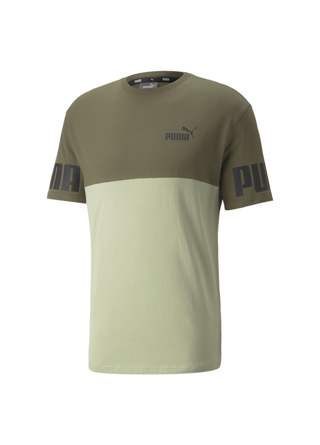 Зелена футболка power colourblocked men's tee Puma