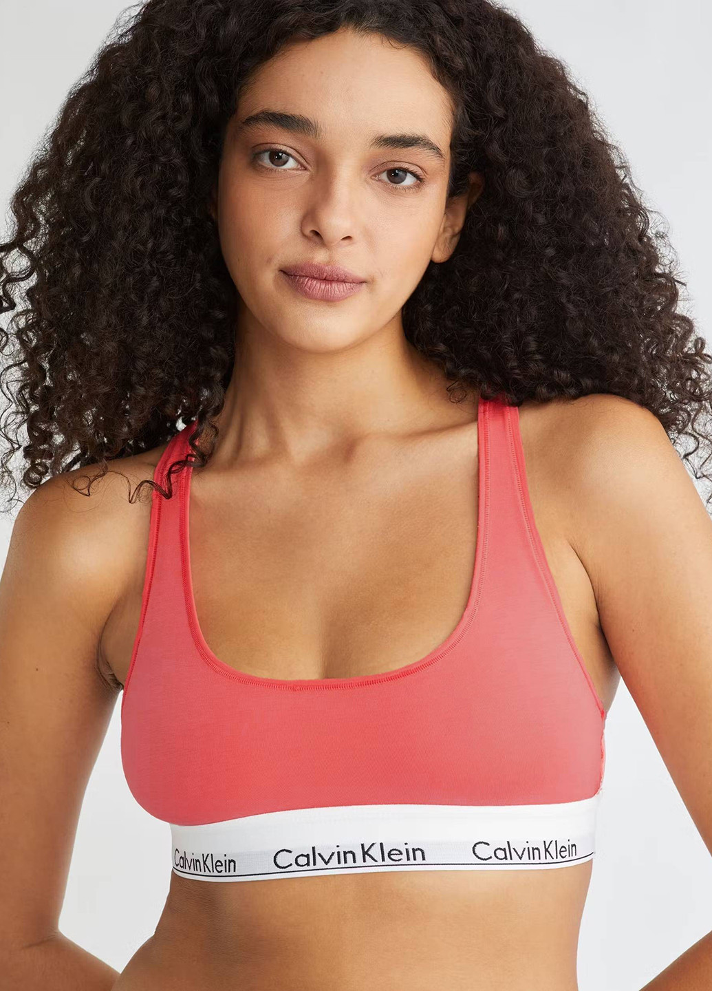 Розовый топ бюстгальтер Calvin Klein без косточек хлопок