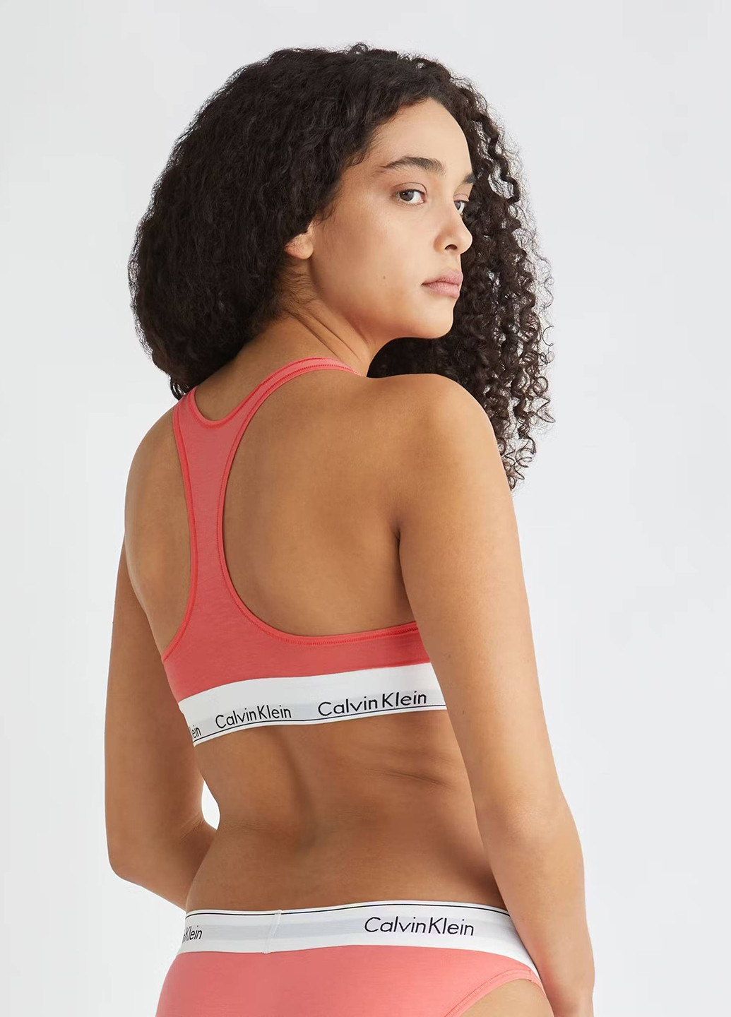 Розовый топ бюстгальтер Calvin Klein без косточек хлопок