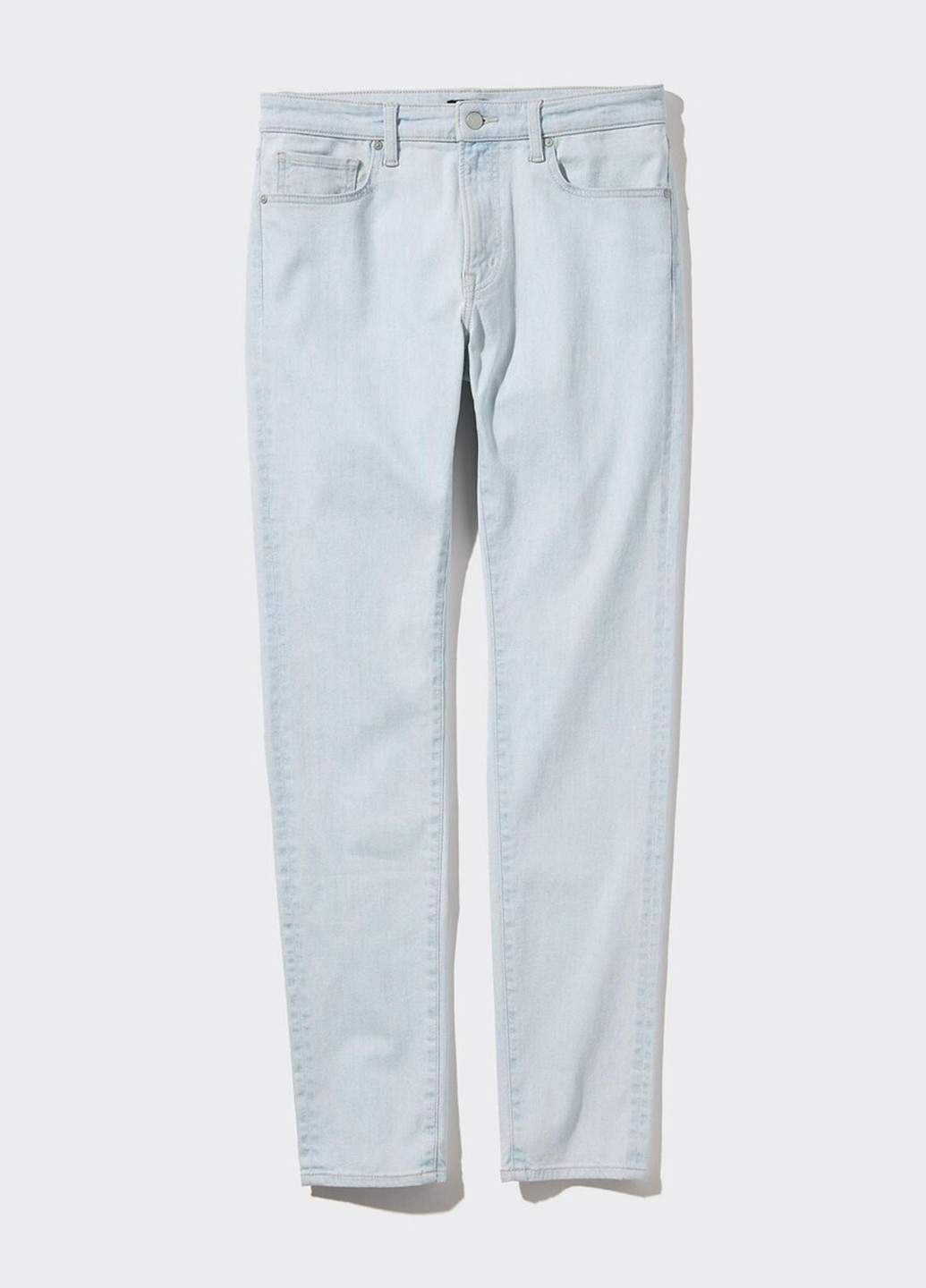 Голубые демисезонные зауженные джинсы Uniqlo