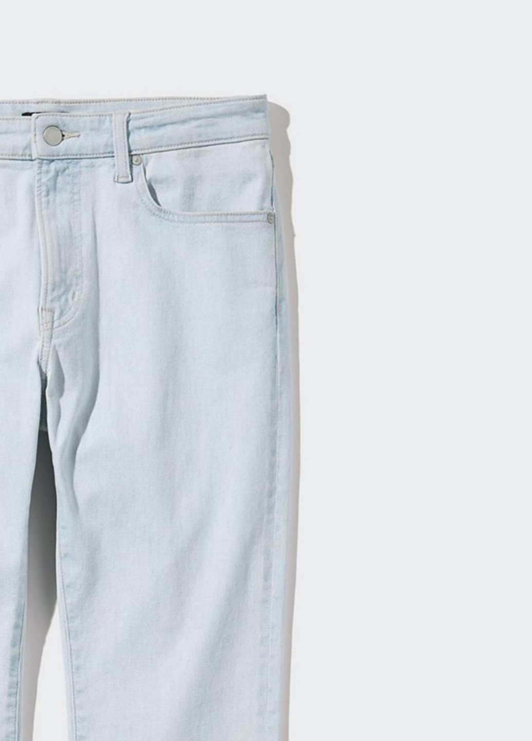 Голубые демисезонные зауженные джинсы Uniqlo