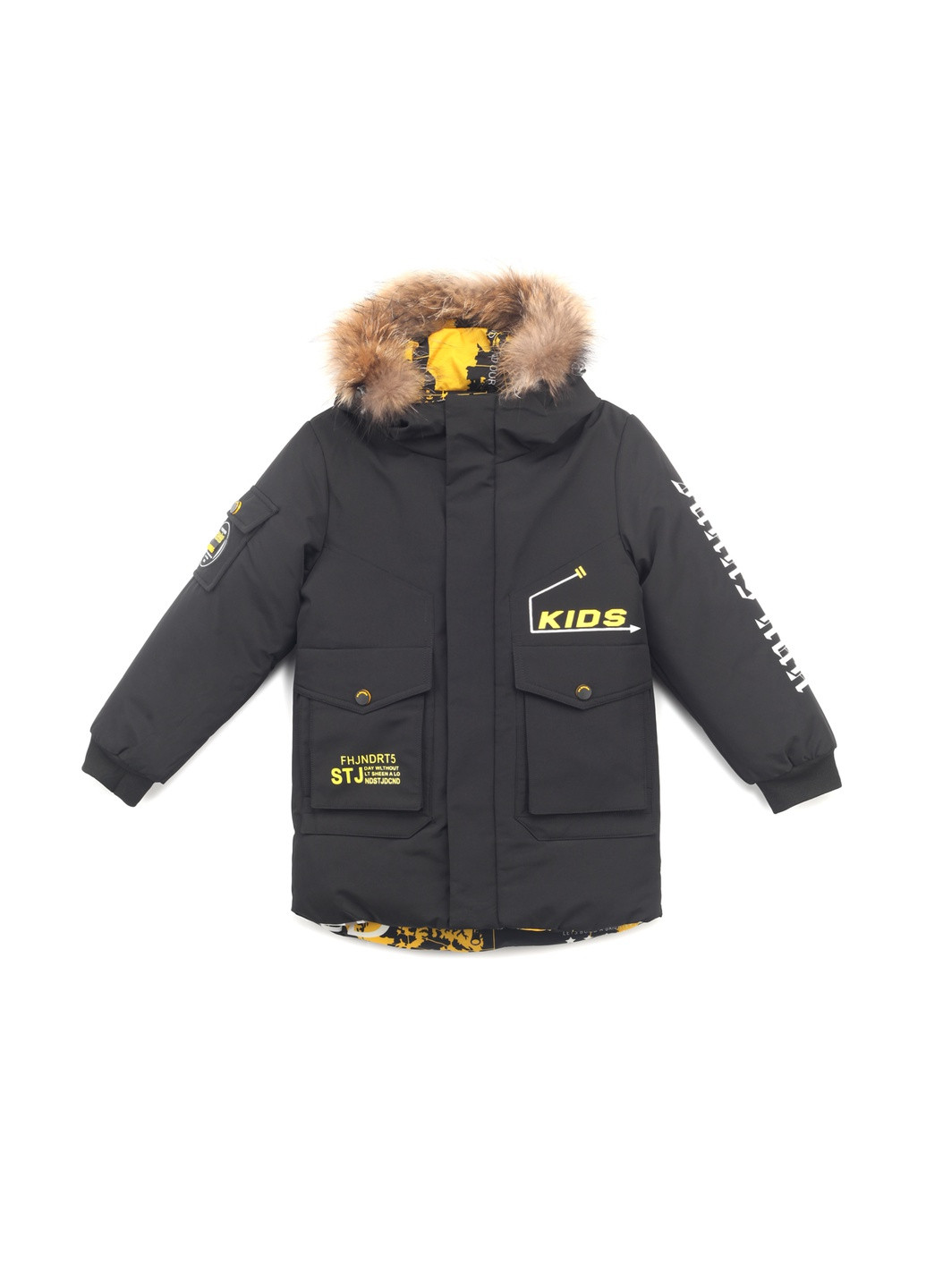 Черная зимняя куртка No Brand