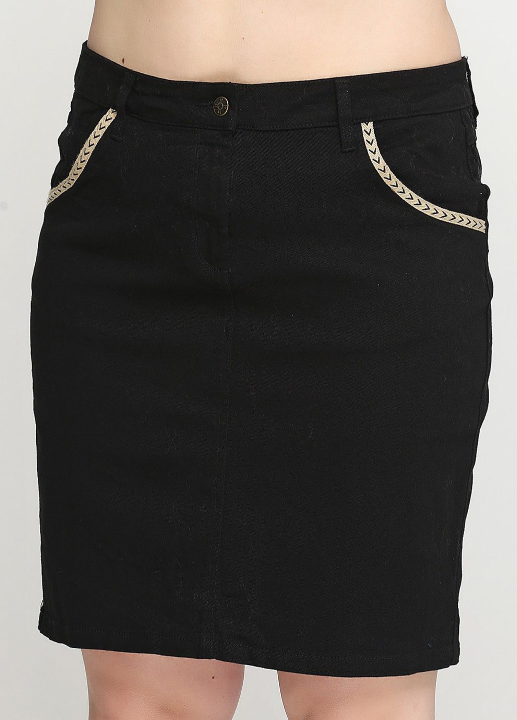 Черная джинсовая однотонная юбка Esmara