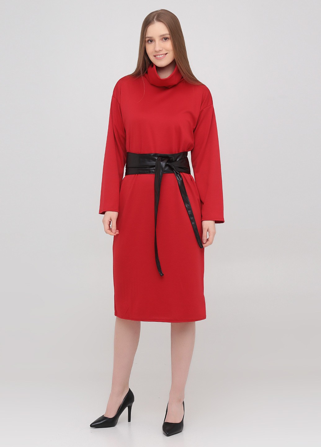 Червона кежуал сукня сукня-водолазка Podium однотонна