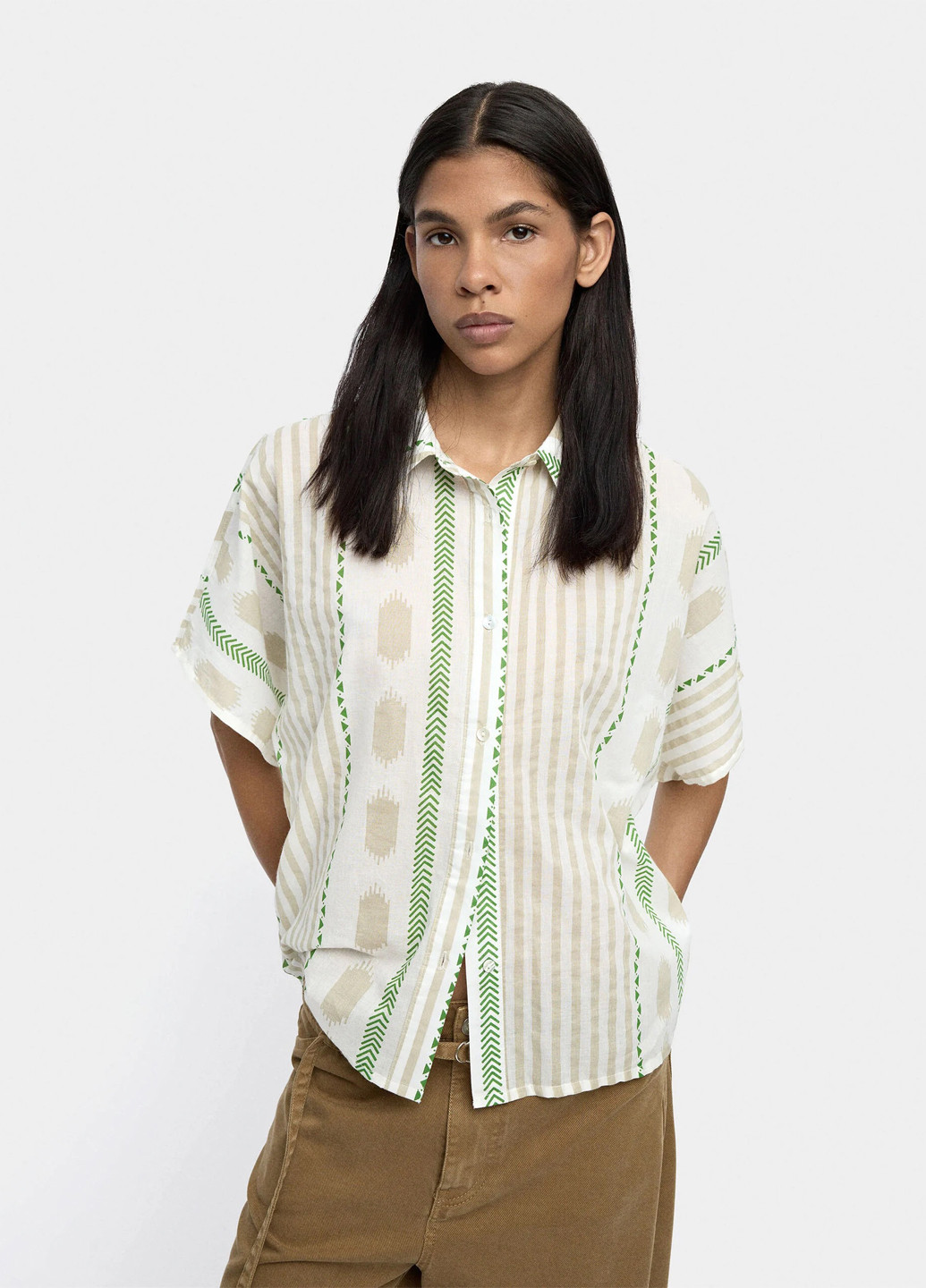 Цветная кэжуал рубашка с абстрактным узором Parfois