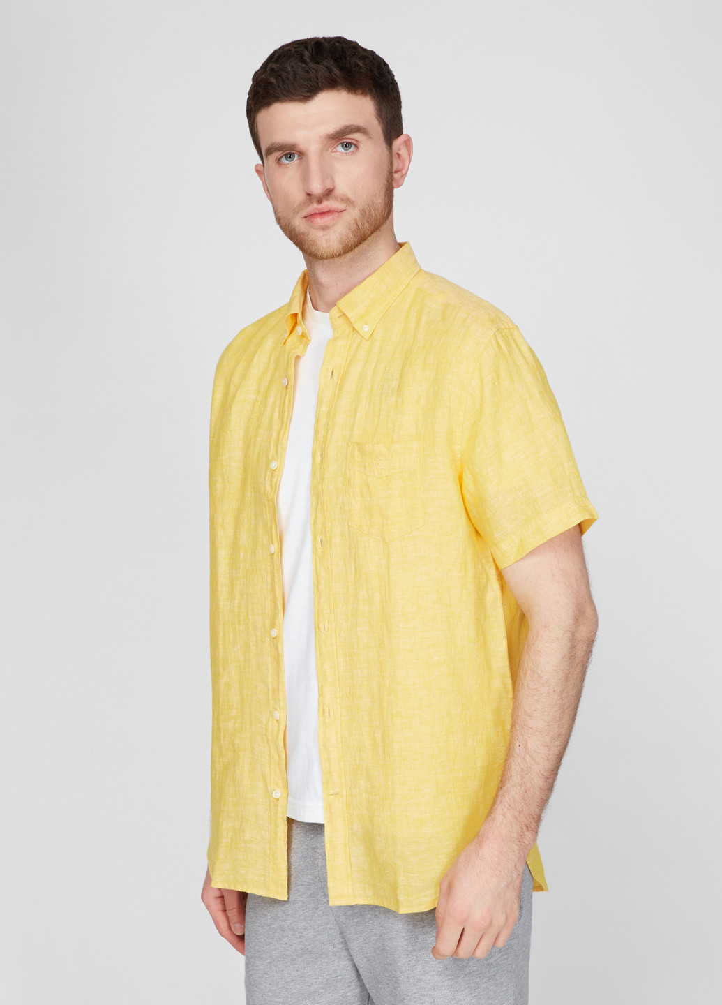Желтая кэжуал рубашка однотонная Gant