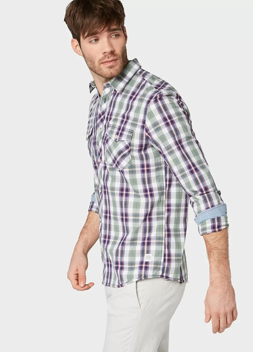 Цветная кэжуал рубашка в клетку Tom Tailor