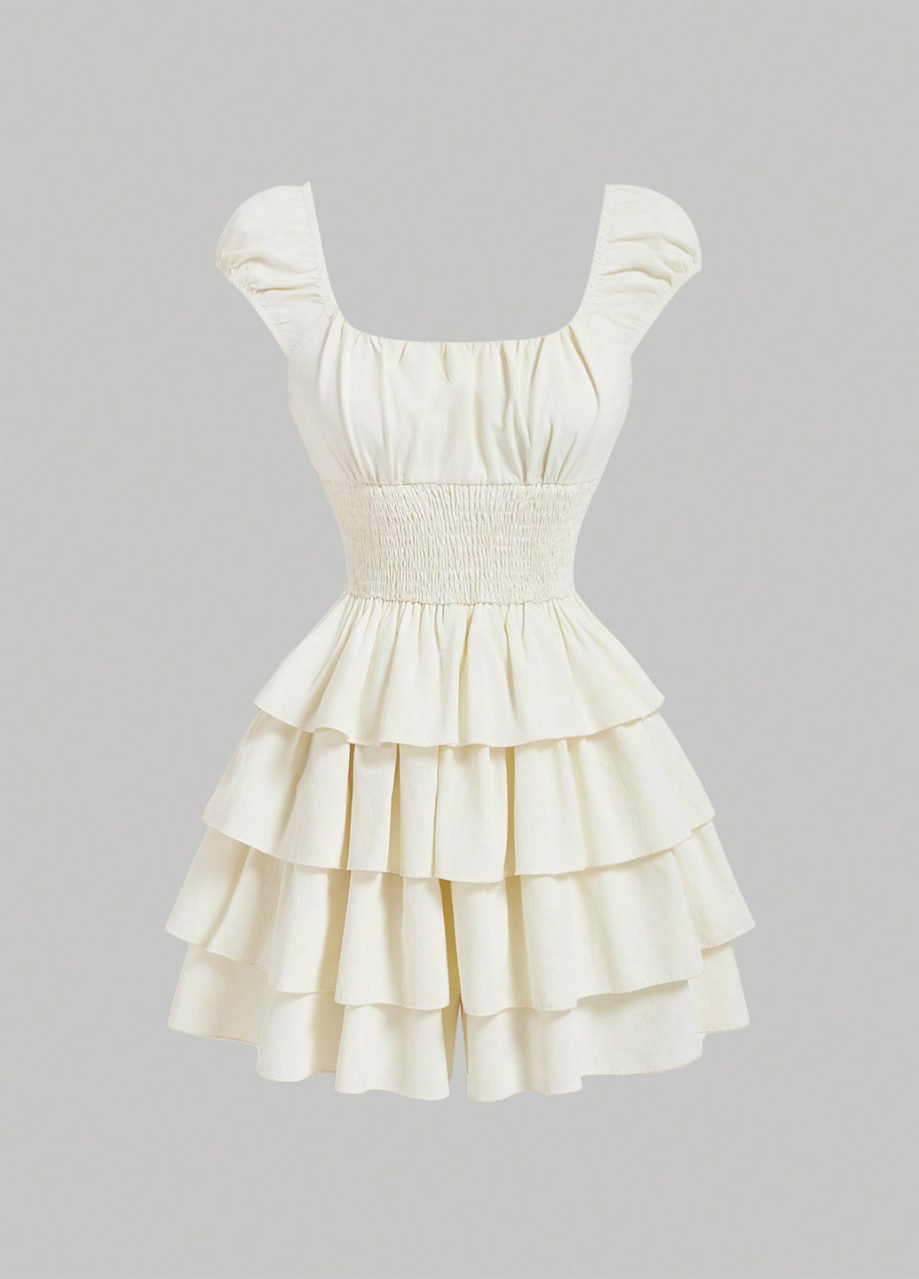 Комбинезон SHEIN комбинезон-шорты однотонный молочный кэжуал полиэстер