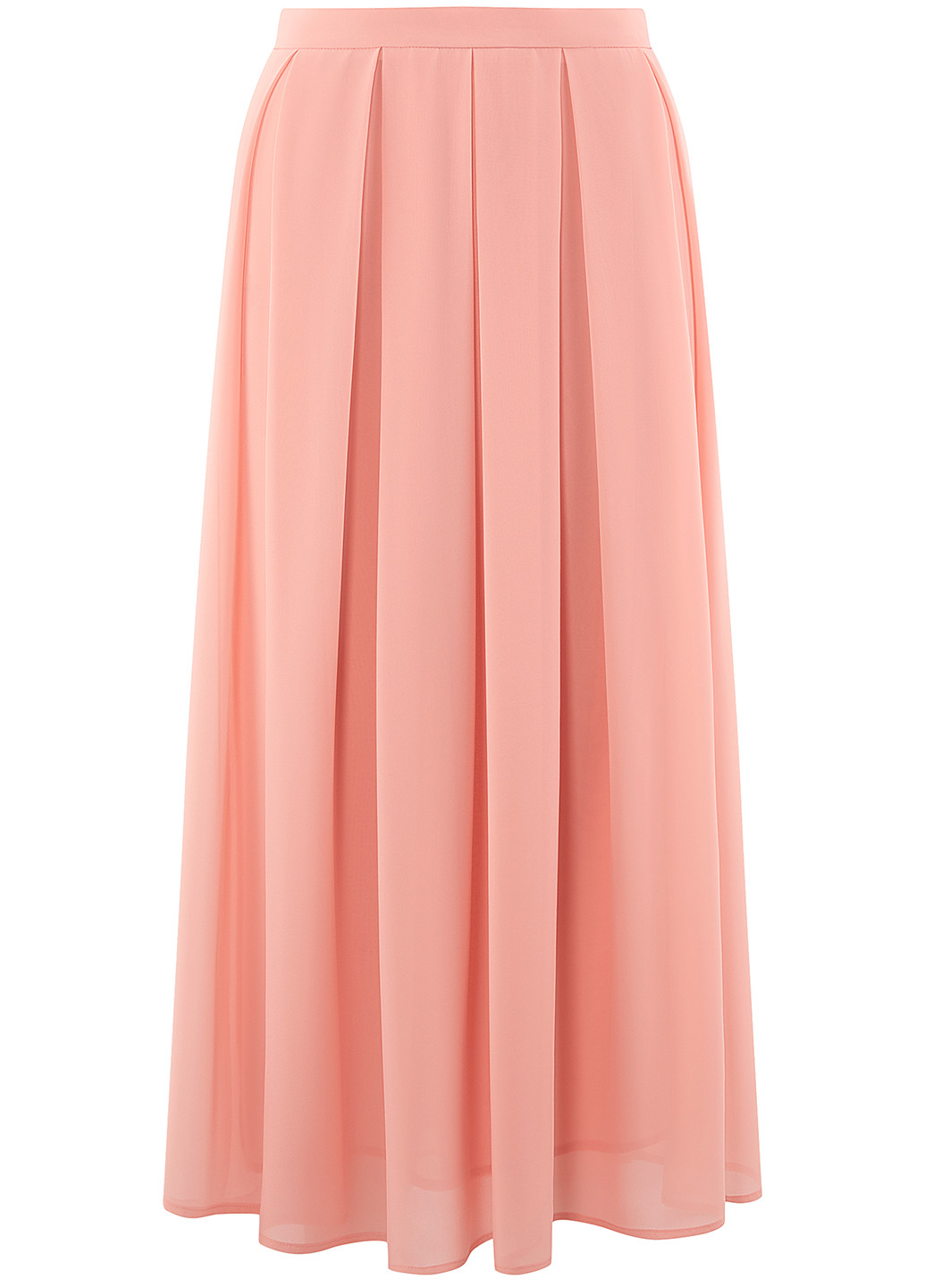 Светло-розовая кэжуал однотонная юбка Oodji миди