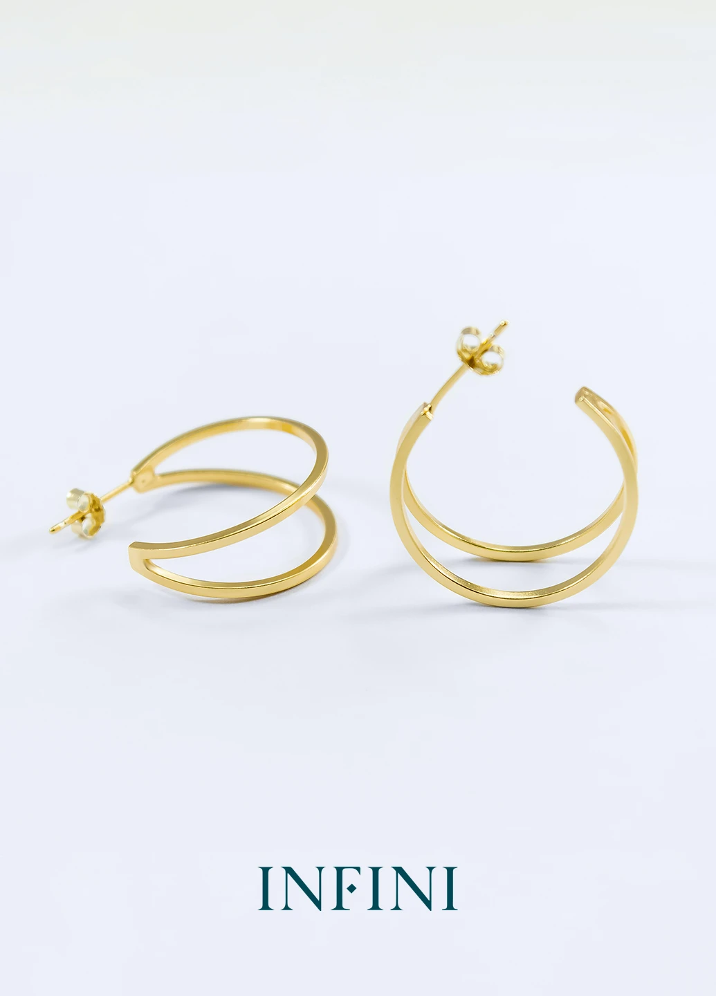Сережки срібні Infini двойные кольца (223348385)