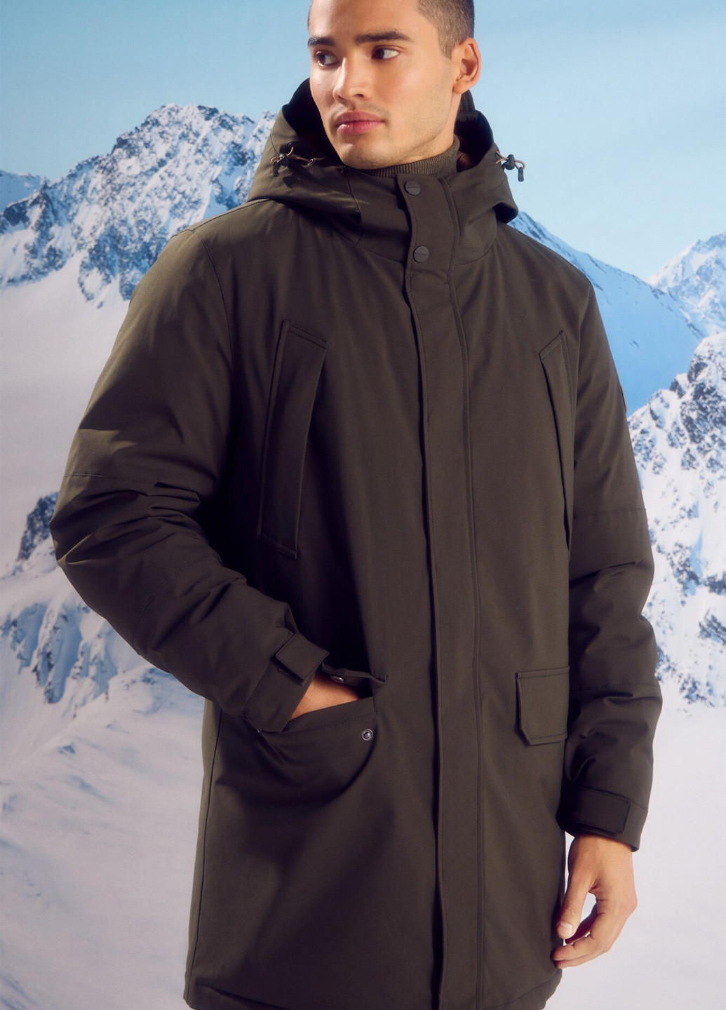 Оливкова (хакі) зимня куртка Springfield