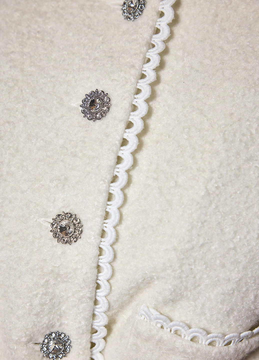 Белое Кэжуал полупальто однобортное SHEIN однотонное