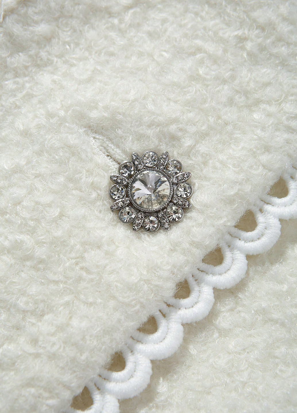 Белое Кэжуал полупальто однобортное SHEIN однотонное