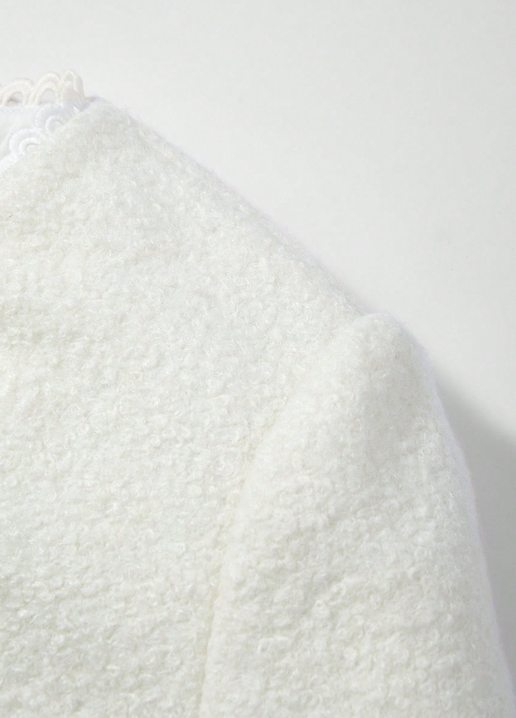 Белое Кэжуал полупальто однобортное SHEIN однотонное