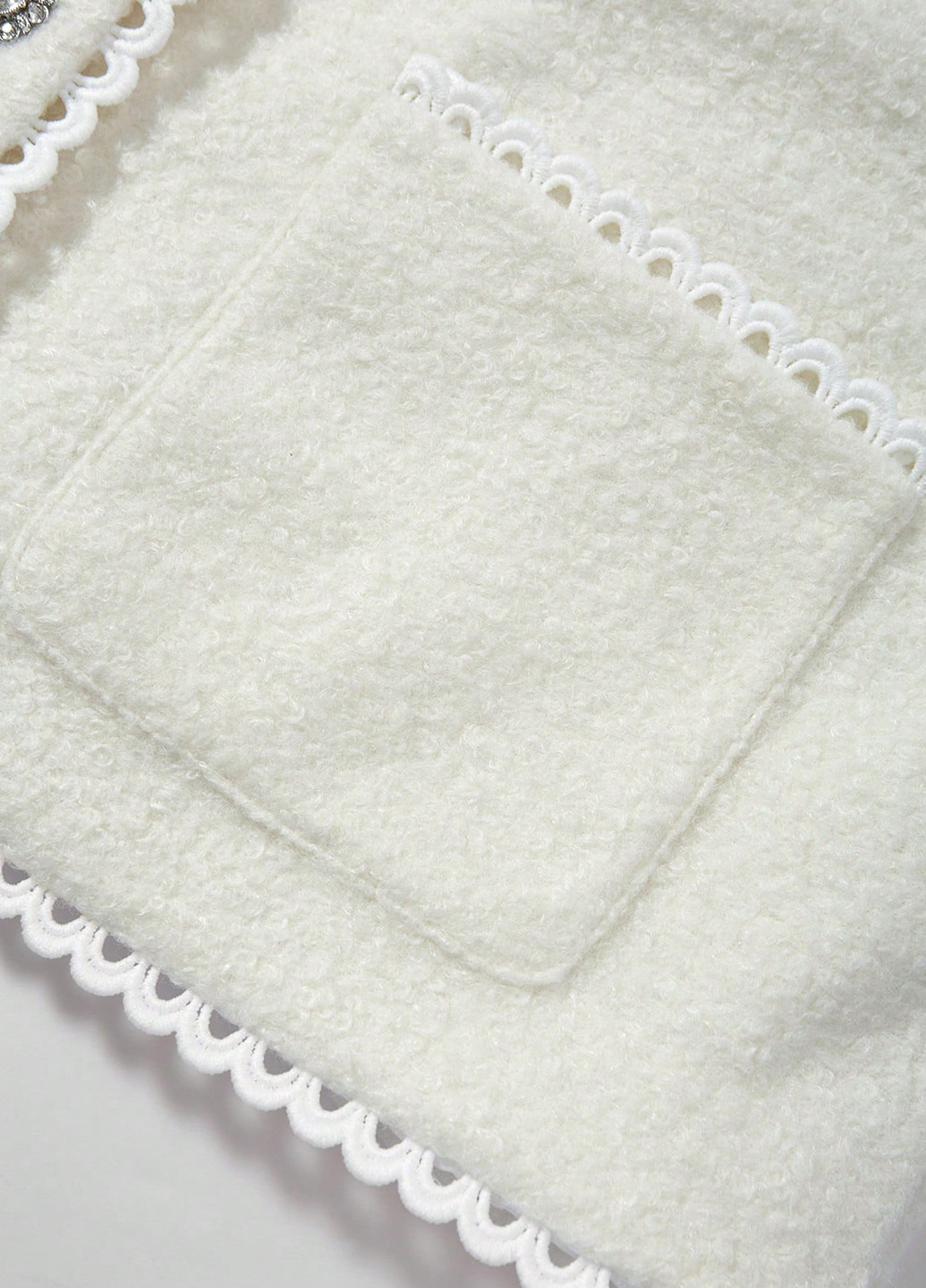 Белое Кэжуал полупальто однобортное SHEIN однотонное