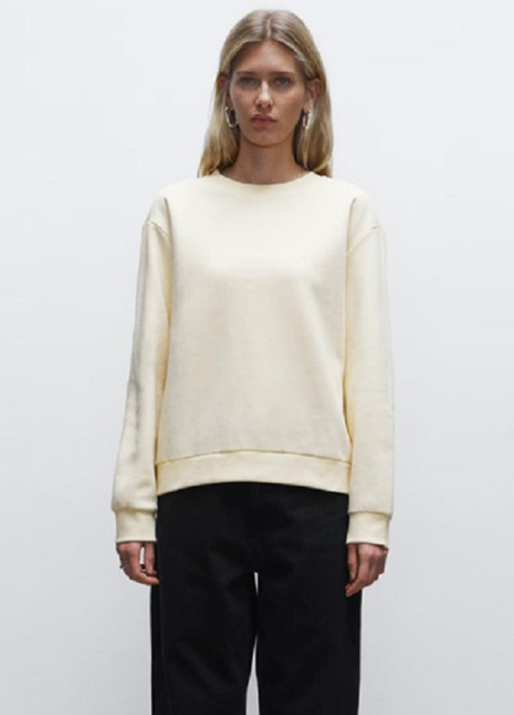 Світло-жовтий світшот H&M однотонний без декору (316276510)