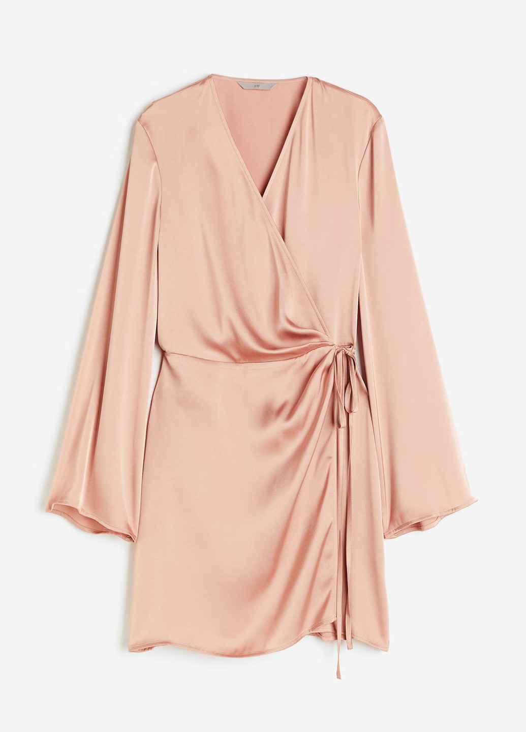 Персикова кежуал сукня на запах H&M однотонна