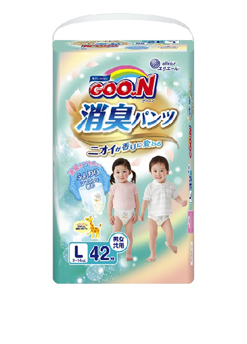 Трусики-підгузки серії aromagic deo pants для дітей вагою 9-14 кг (розмір l, унісекс, 42 шт) Goo.N (18002543)
