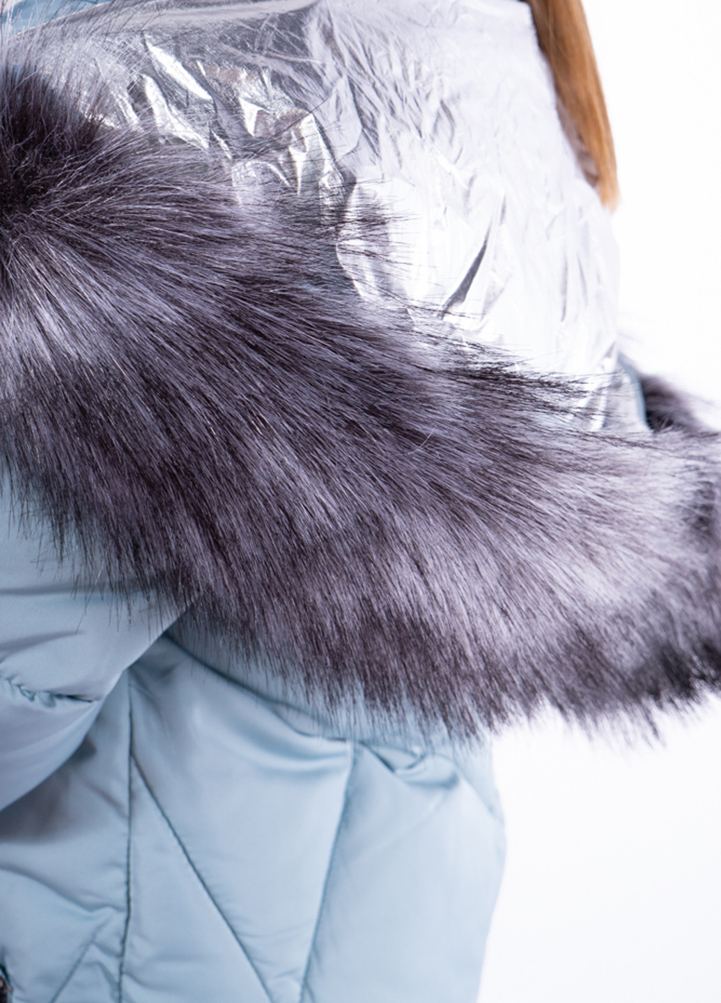 Серо-голубая зимняя куртка Time of Style