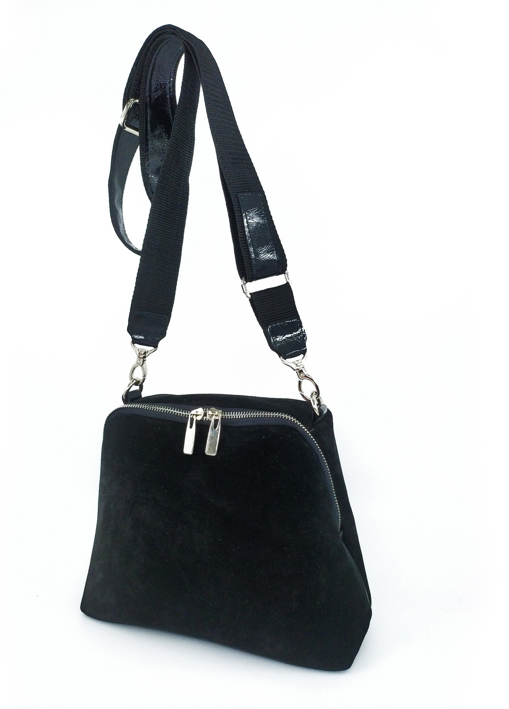 Сумка крос-боді чорна замшева середня 1706 201-4620 ARTiS Bags (246276725)