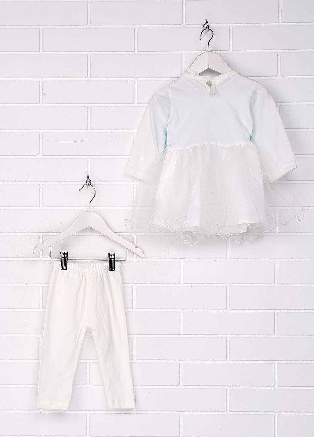 Белый демисезонный комплект (платье, леггинсы) Cileksi