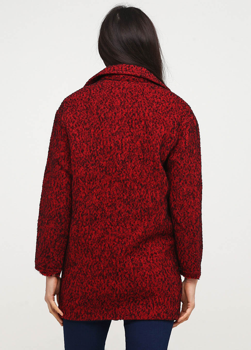 Темно-красное демисезонное Пальто двубортное Only