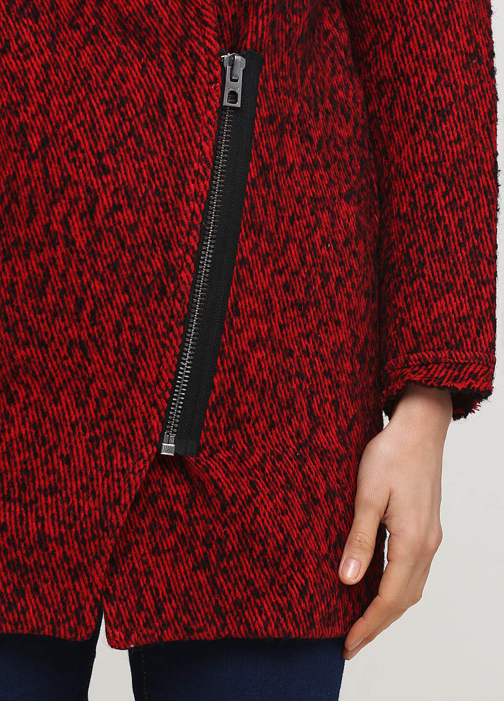 Темно-красное демисезонное Пальто двубортное Only