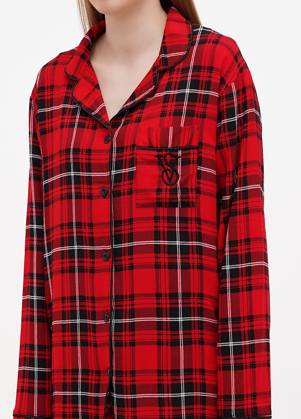 Красная всесезон пижама (рубашка, брюки) рубашка + брюки No Brand