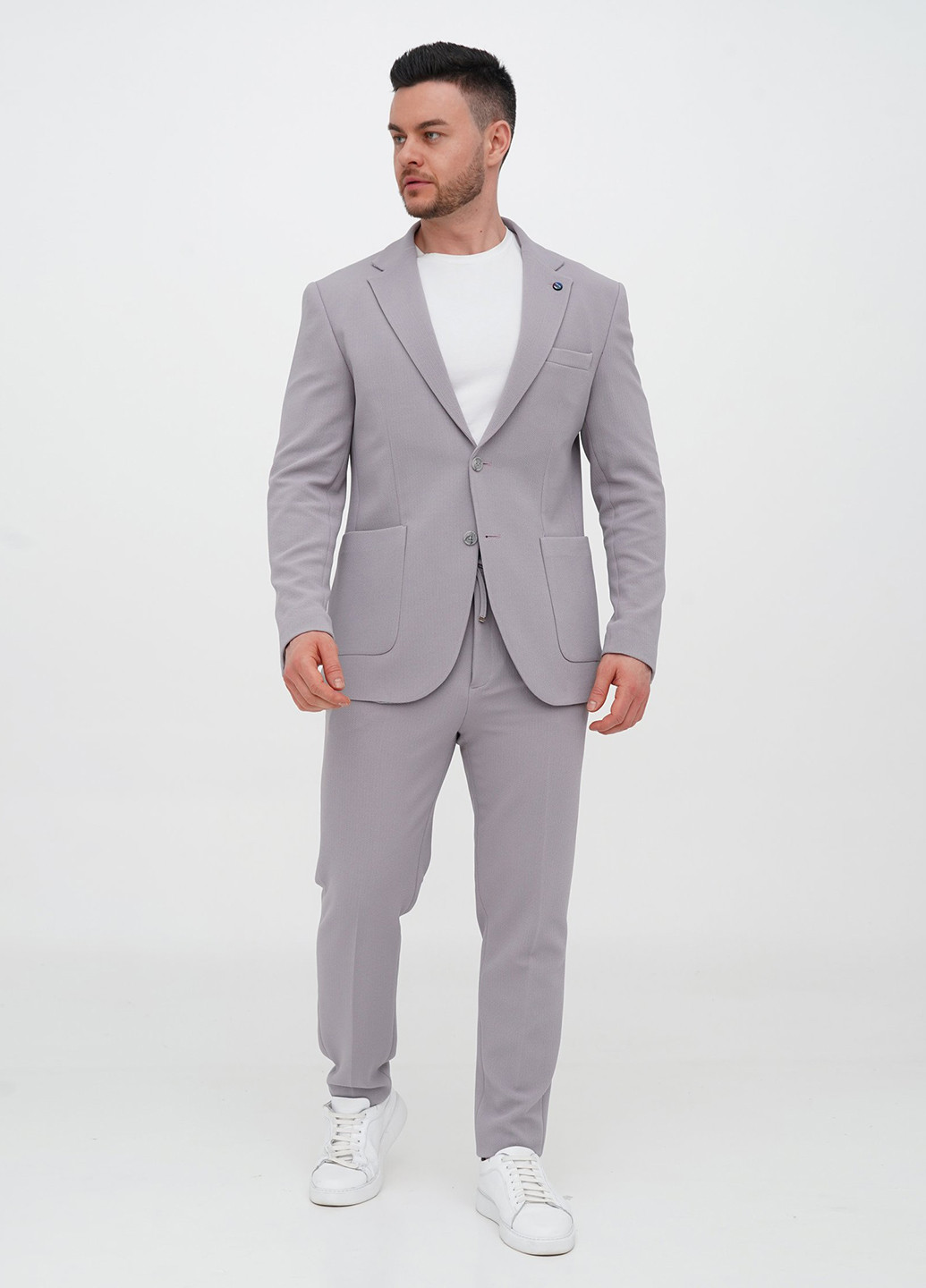 Сірий демісезонний костюм (піджак, штани) брючний Trend Collection