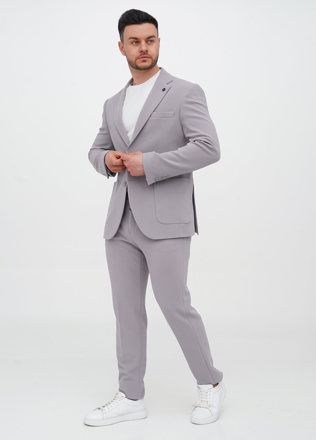 Сірий демісезонний костюм (піджак, штани) брючний Trend Collection