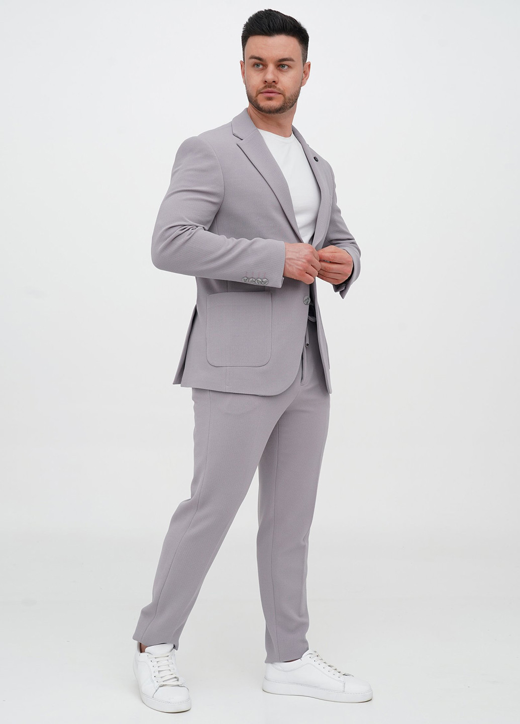 Сірий демісезонний костюм (піджак, штани) брючний Trend Collection