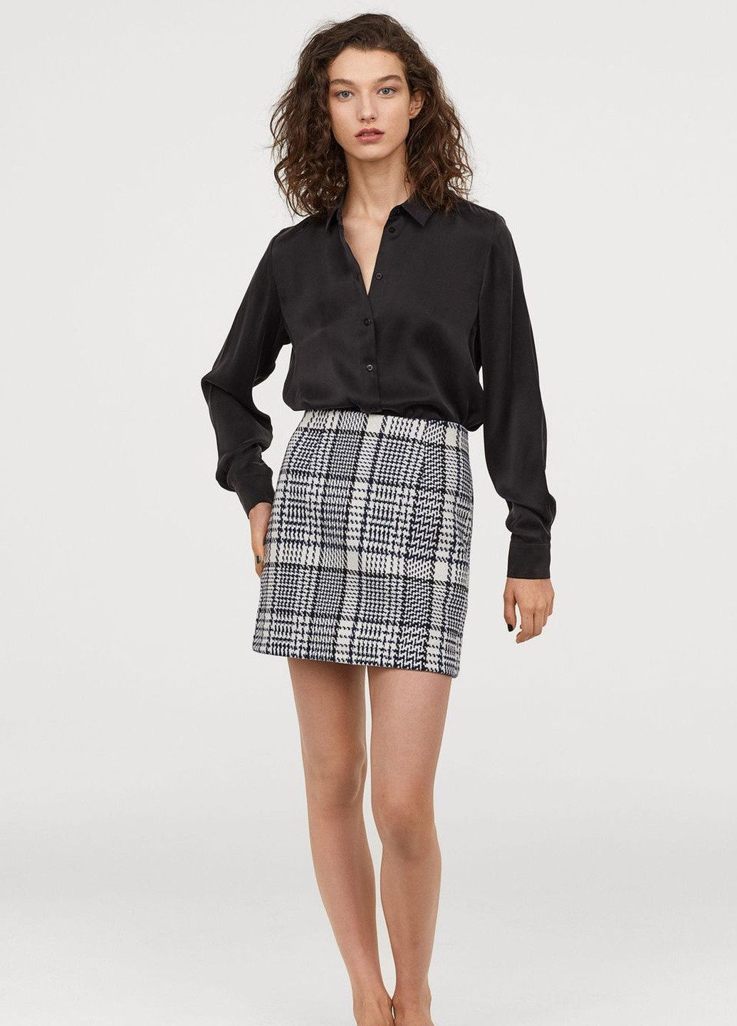 Белая однотонная юбка H&M