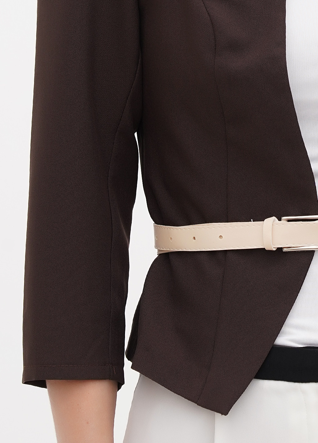 Коричневый женский жакет Laura Bettini однотонный - демисезонный