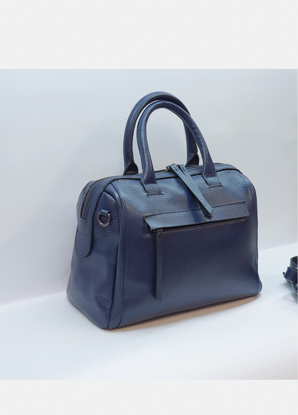 Модная женская синяя сумочка саквояж кожаная средняя повседневная 19037 Fashion сумка (225899831)